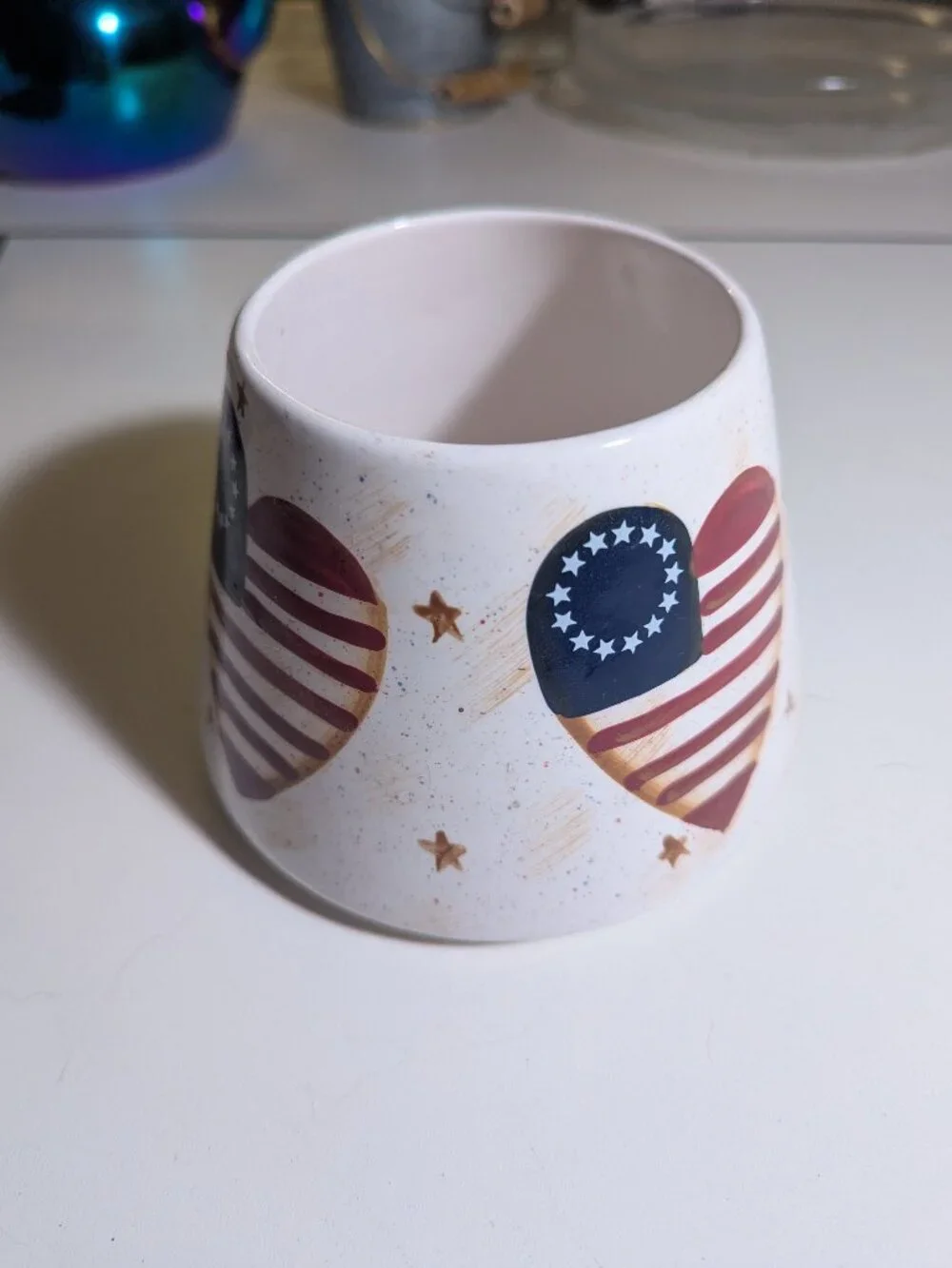 Home Interiors Ceramic American Flag Candle Shade Topper